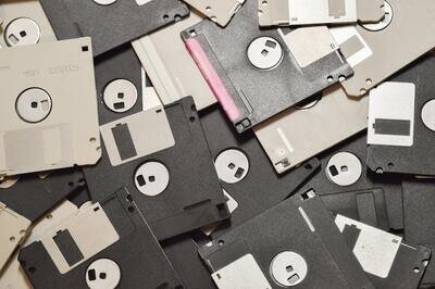 pile of floppy disks